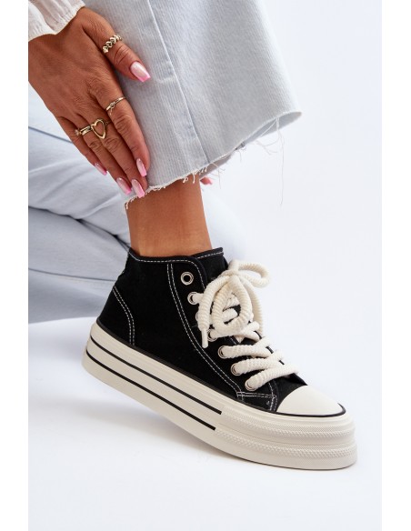 Women's Platform Sneakers Black Aineri