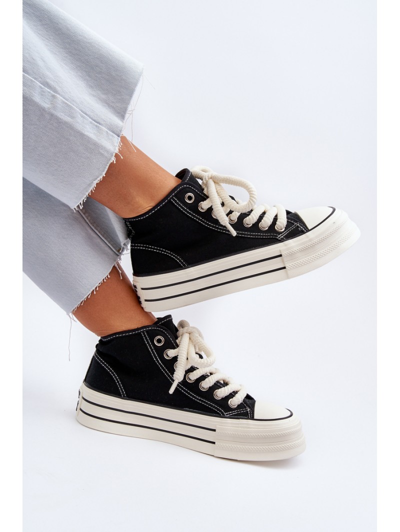 Women's Platform Sneakers Black Aineri