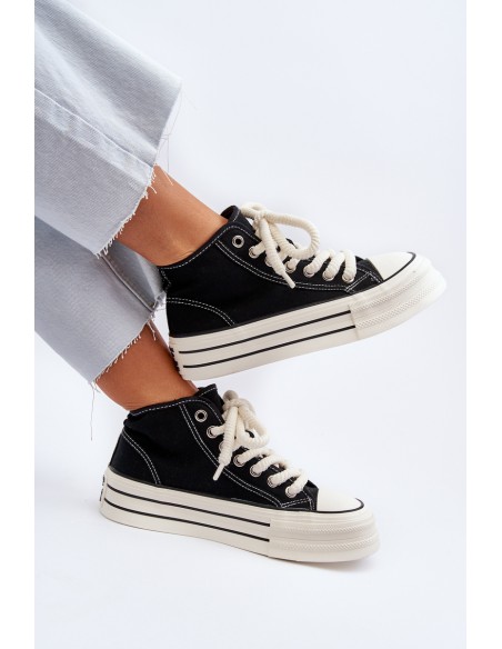 Women's Platform Sneakers Black Aineri