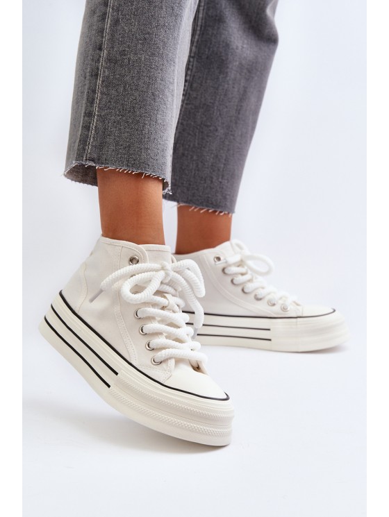 Women's platform sneakers white Aineri