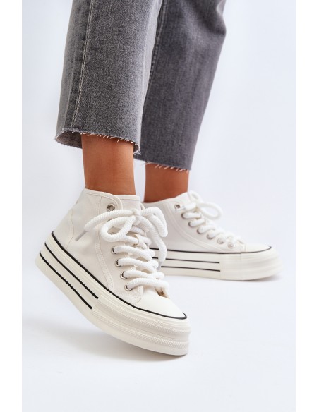 Women's platform sneakers white Aineri