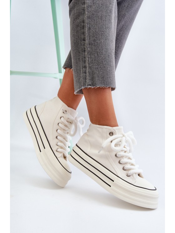 Women's platform sneakers white Aineri 2