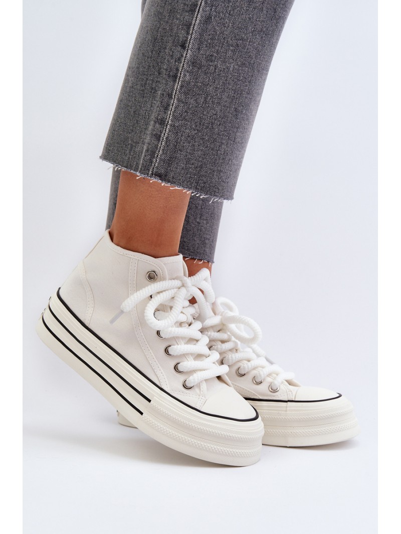 Women's platform sneakers white Aineri