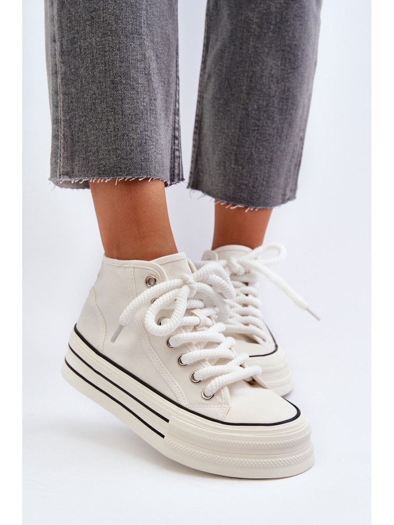 Women's platform sneakers white Aineri