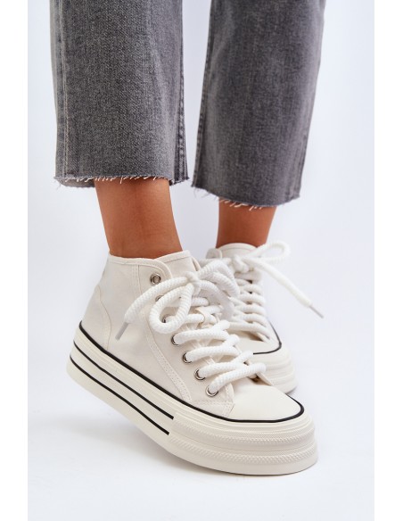 Women's platform sneakers white Aineri