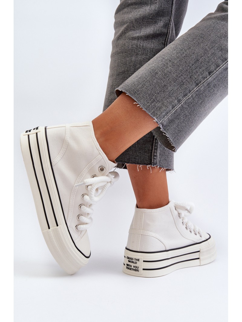 Women's platform sneakers white Aineri