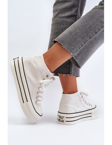 Women's platform sneakers white Aineri