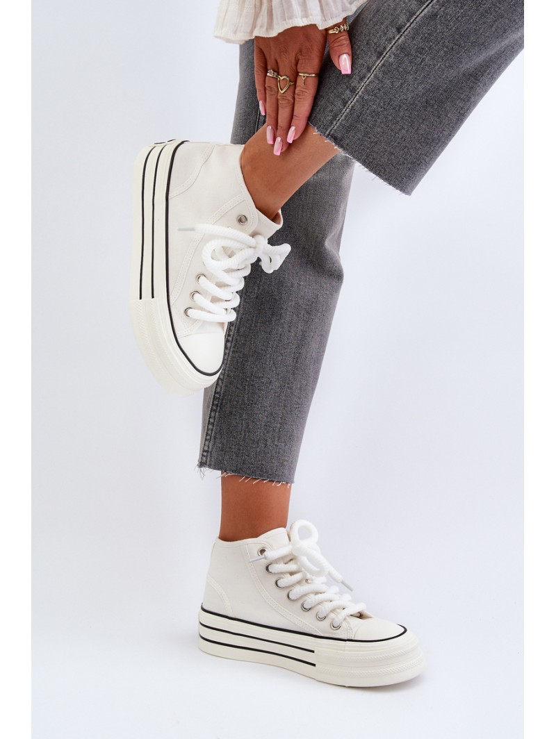 Women's platform sneakers white Aineri
