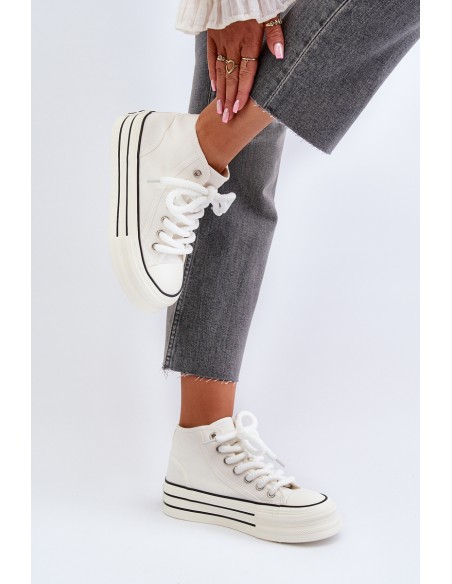 Women's platform sneakers white Aineri