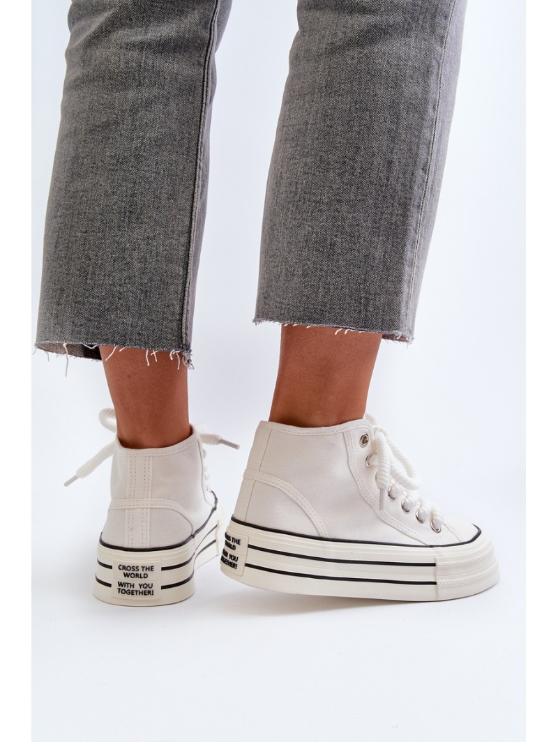 Women's platform sneakers white Aineri