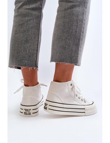 Women's platform sneakers white Aineri