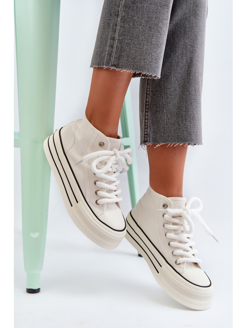 Women's platform sneakers white Aineri