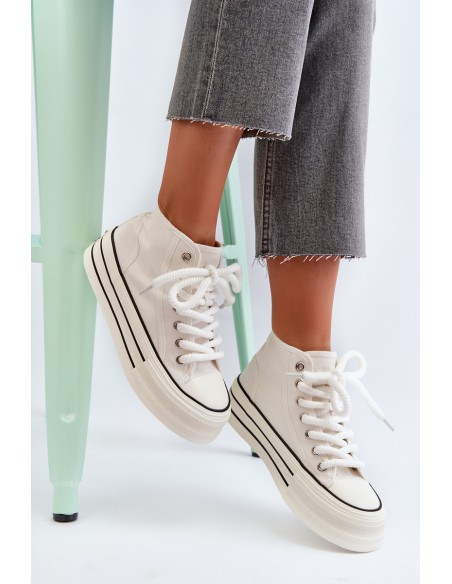 Women's platform sneakers white Aineri