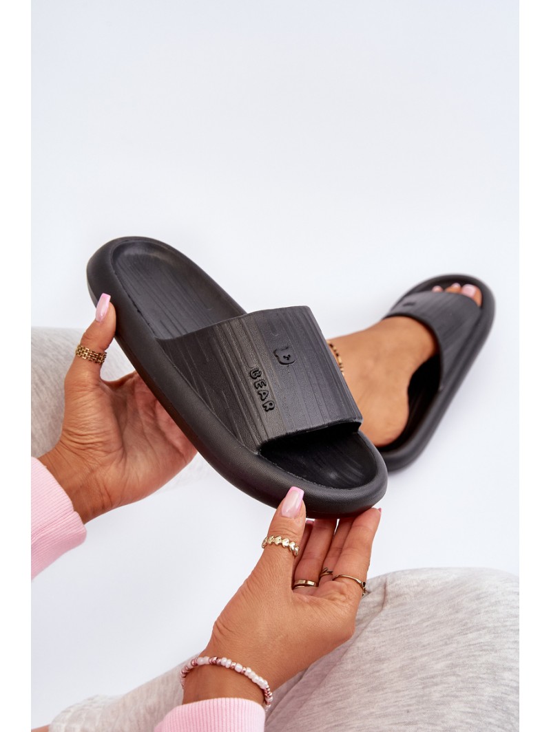 Women's Lightweight Black Foam Slides Fenicva