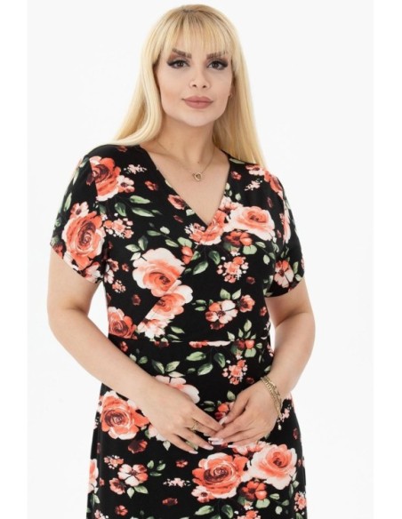 Suknelė trumpomis rankovėmis su iškirpte ❤️ Suknelės apkūnioms
