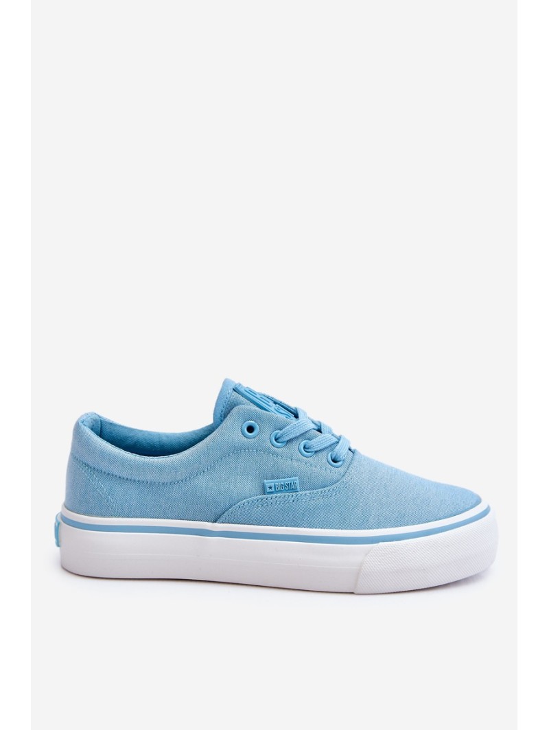 Fabric Sneakers On The Platform Big Star LL274146 Light blue