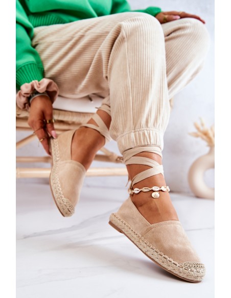 Surištos zomšos Espadrilles Beige Ismanne