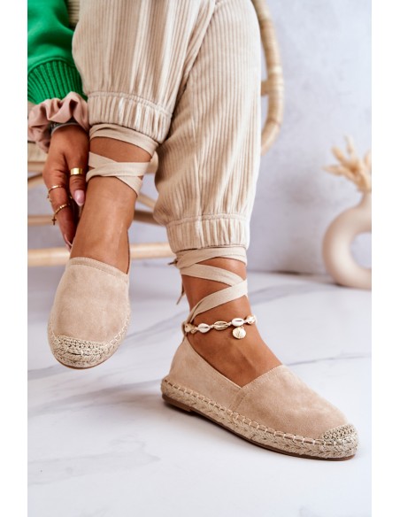 Surištos zomšos Espadrilles Beige Ismanne