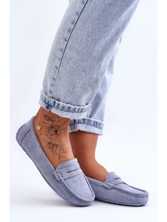 Women's Suede Moccasins Blue Lenvie