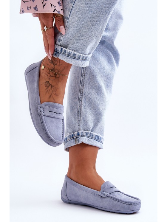 Women's Suede Moccasins Blue Lenvie 2