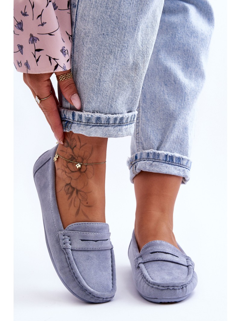 Women's Suede Moccasins Blue Lenvie