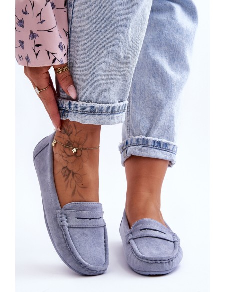 Women's Suede Moccasins Blue Lenvie
