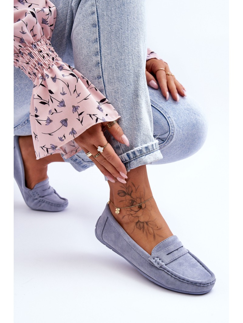Women's Suede Moccasins Blue Lenvie