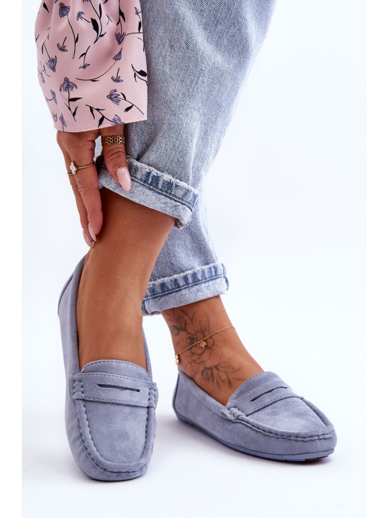 Women's Suede Moccasins Blue Lenvie