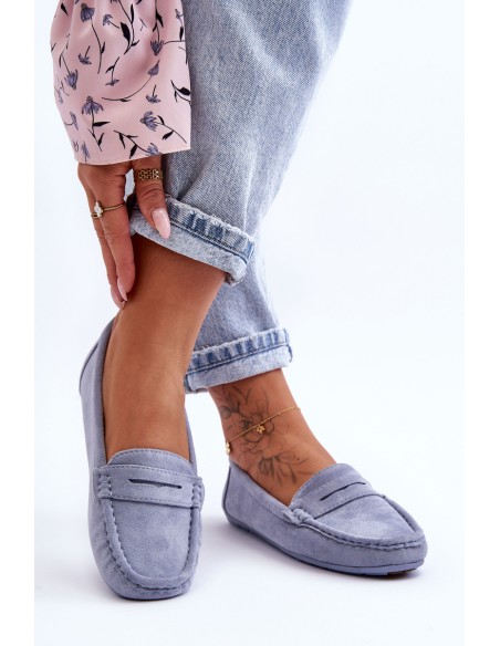 Women's Suede Moccasins Blue Lenvie