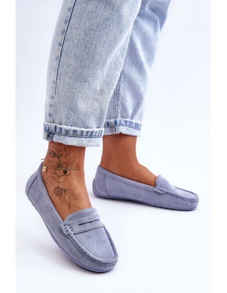 Women's Suede Moccasins Blue Lenvie