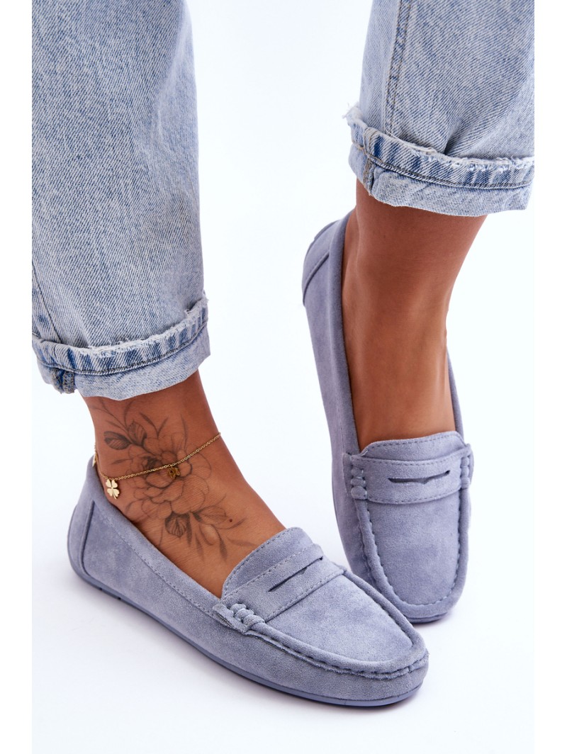 Women's Suede Moccasins Blue Lenvie