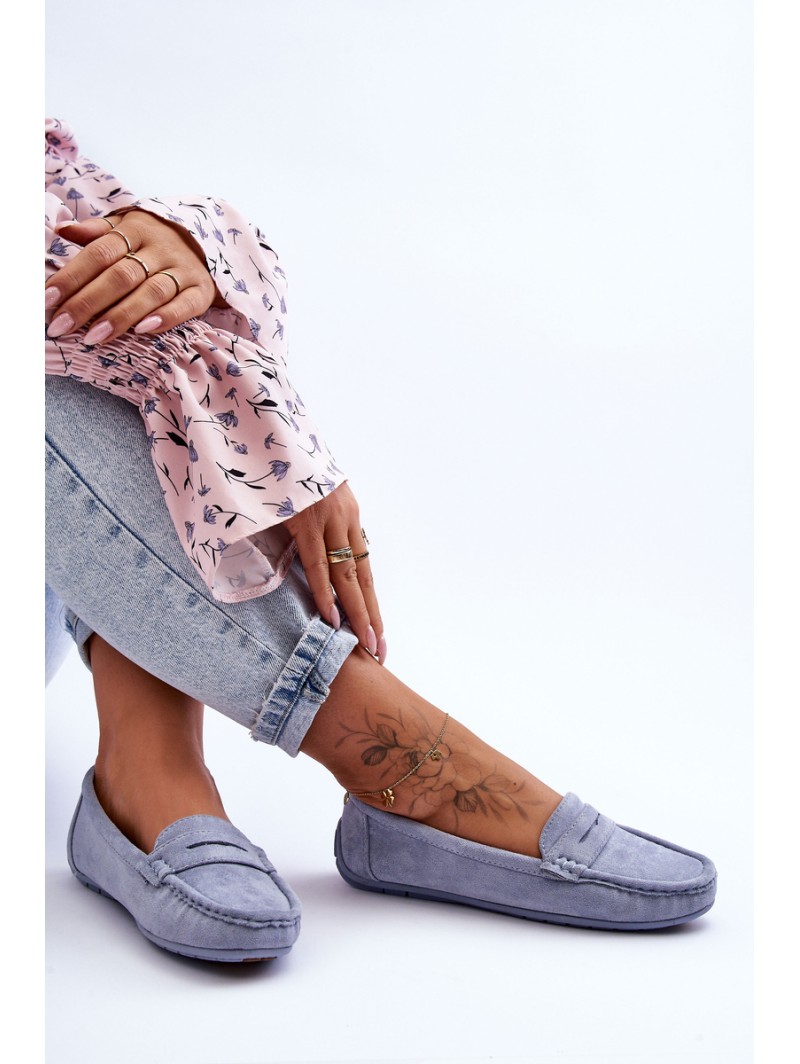 Women's Suede Moccasins Blue Lenvie