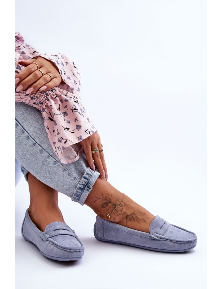 Women's Suede Moccasins Blue Lenvie