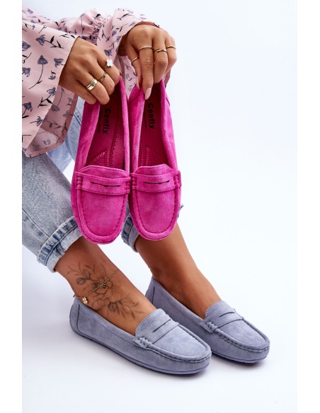 Women's Suede Moccasins Blue Lenvie