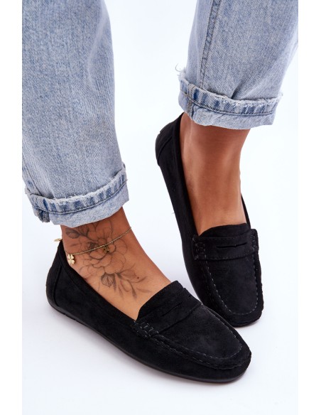 Women's Suede Loafers Black Lenvie