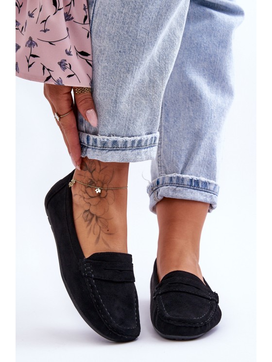 Women's Suede Loafers Black Lenvie 2