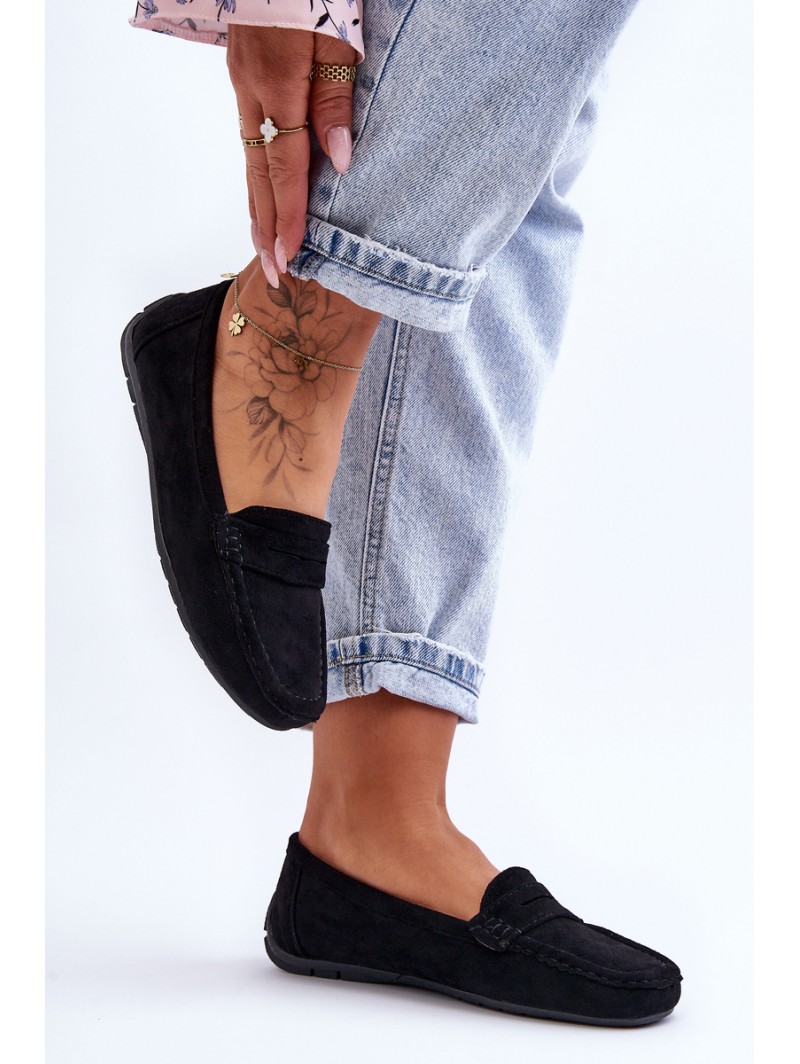 Women's Suede Loafers Black Lenvie
