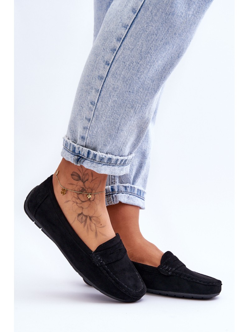 Women's Suede Loafers Black Lenvie