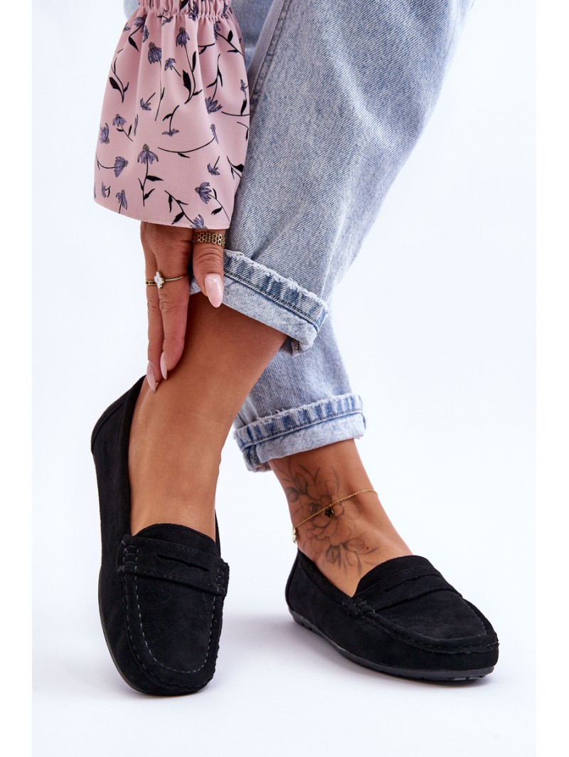 Women's Suede Loafers Black Lenvie