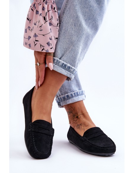 Women's Suede Loafers Black Lenvie