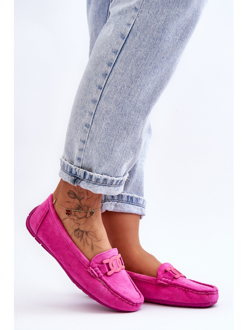 Women's Fashionable Suede Moccasins Pink Rabell