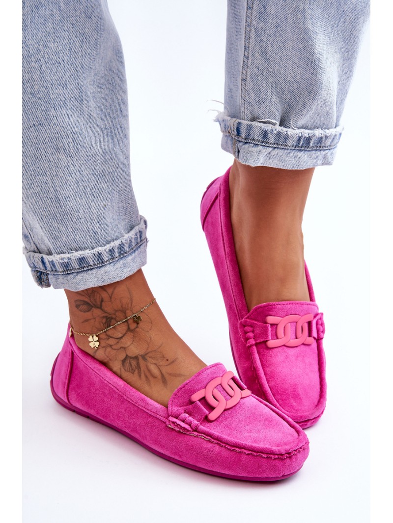 Women's Fashionable Suede Moccasins Pink Rabell