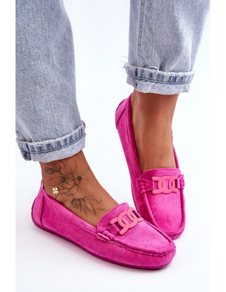 Women's Fashionable Suede Moccasins Pink Rabell