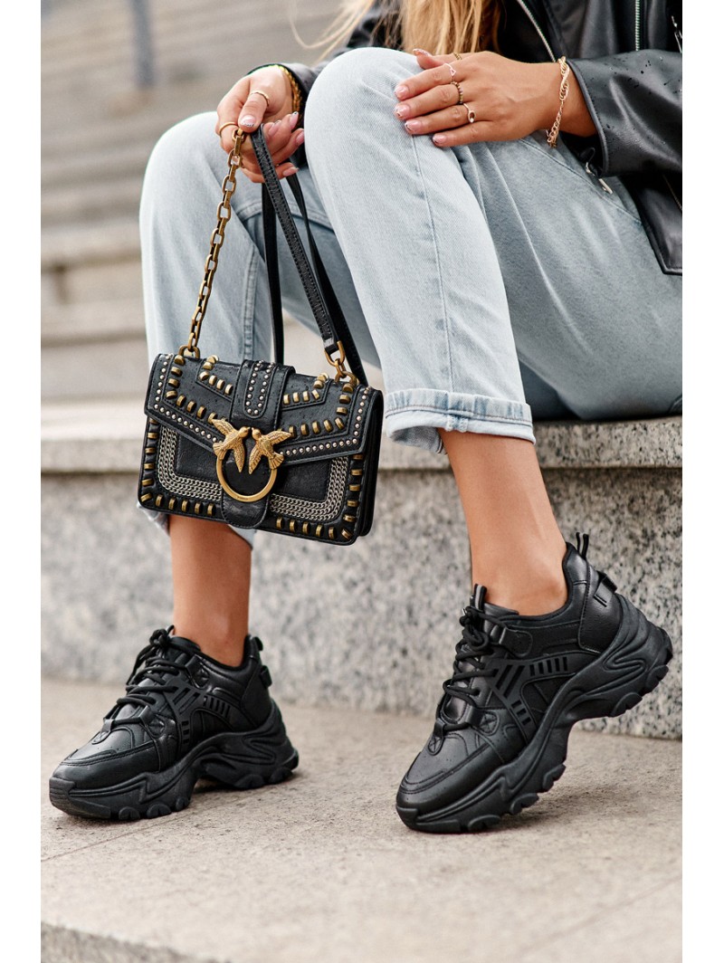 Women's Chunky Sports Sneakers Black Toderus