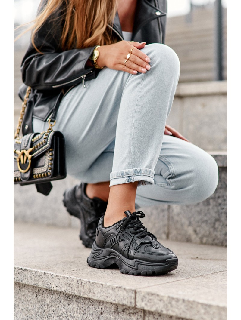 Women's Chunky Sports Sneakers Black Toderus