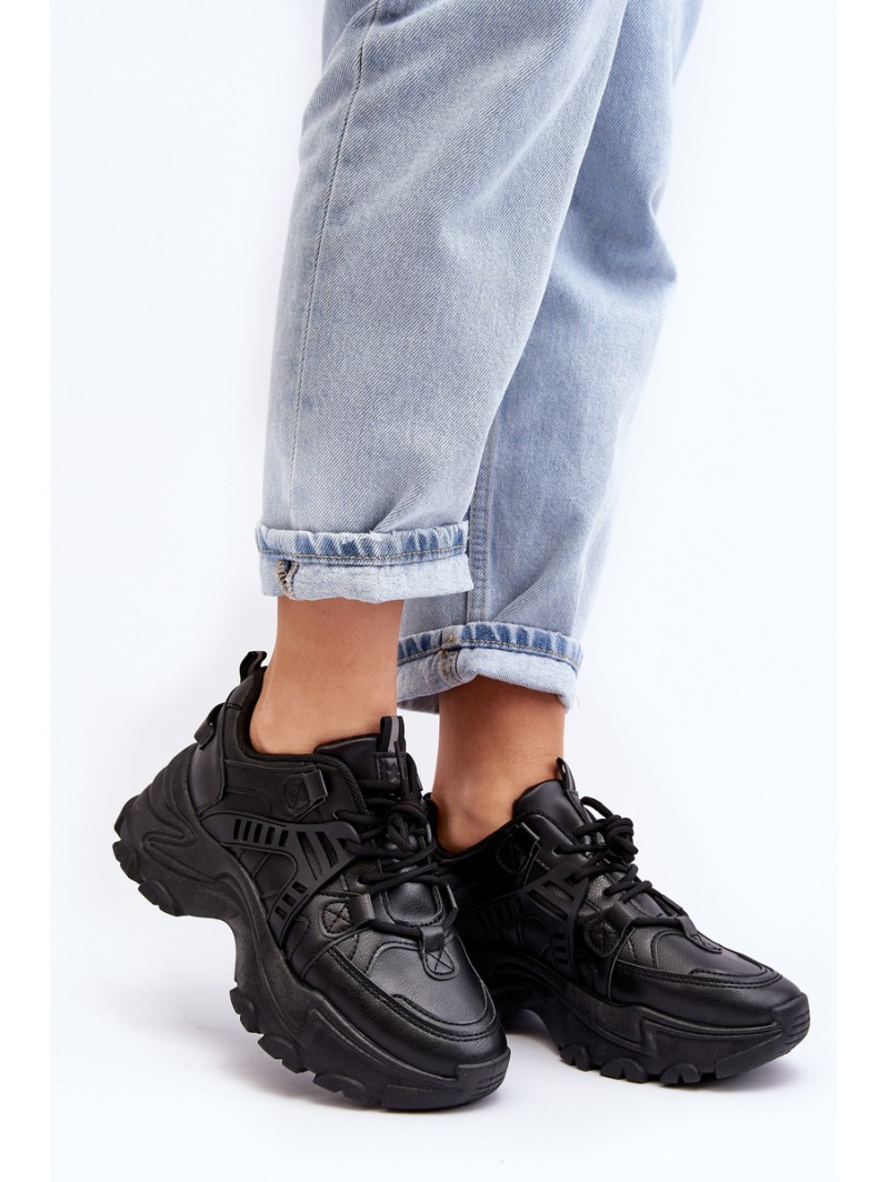 Women's Chunky Sports Sneakers Black Toderus