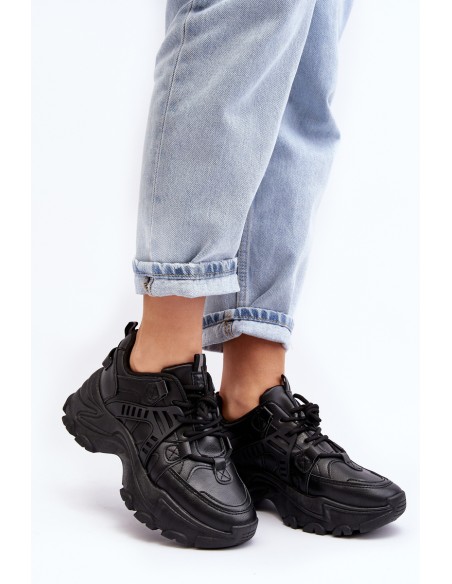 Women's Chunky Sports Sneakers Black Toderus