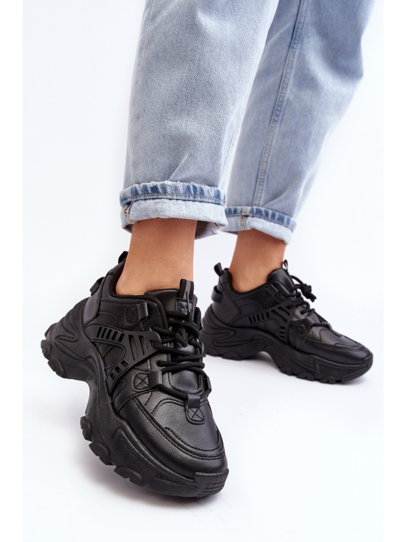 Women's Chunky Sports Sneakers Black Toderus