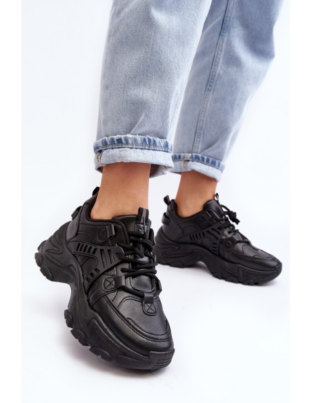 Women's Chunky Sports Sneakers Black Toderus
