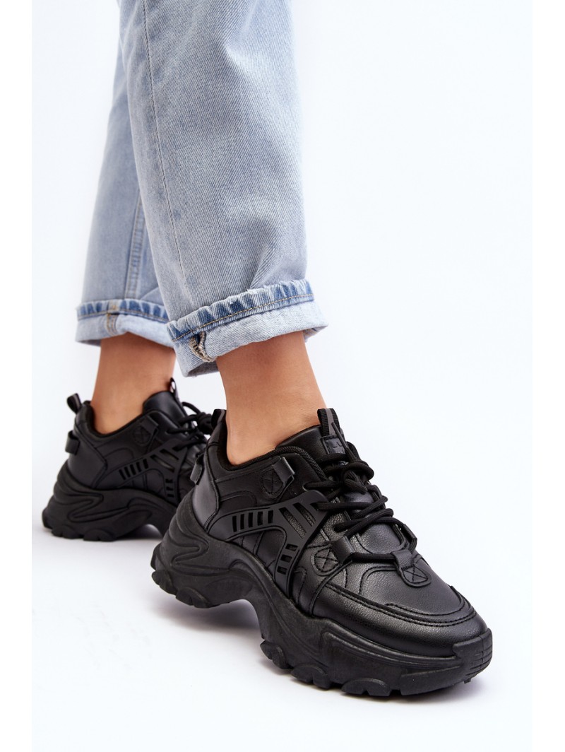 Women's Chunky Sports Sneakers Black Toderus